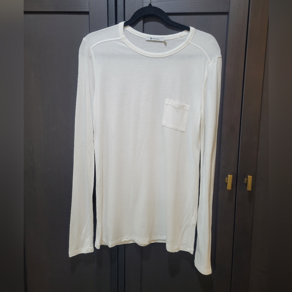 T By Alexsander Wang Womens White Long Sleeve Shirt Size S